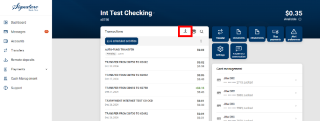 View and Download Transaction Information 10
